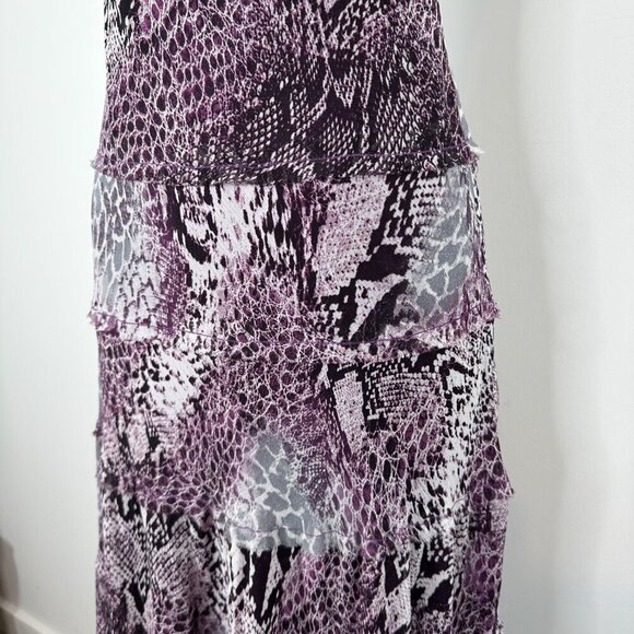 VTG Jessica Howard Purple Midi Dress Sz 10 Animal Print V Neck Sleeveless Fairy - Picture 8 of 14